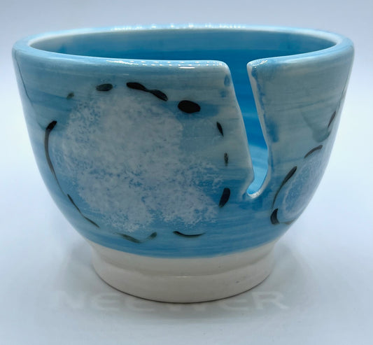 Blue and White Cloud Knitting Bowl