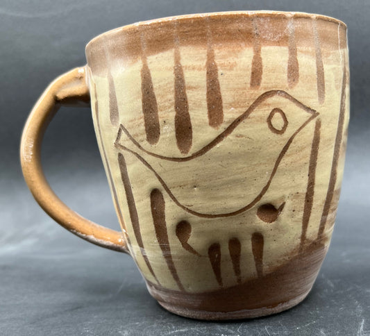 Local clay bird mug