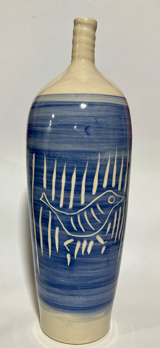 Tall Blue Bird Bottle