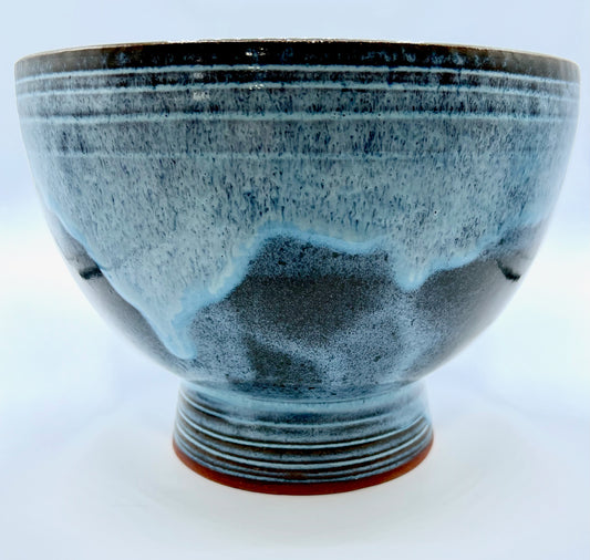 Turquoise Glazed Pedestal Bowl